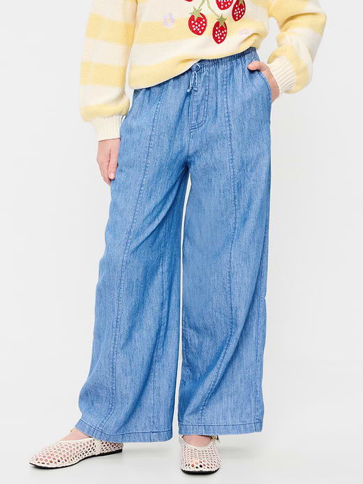 Old Navy Striped Linen-Blend Wide-Leg Pants for Girls — photo 1