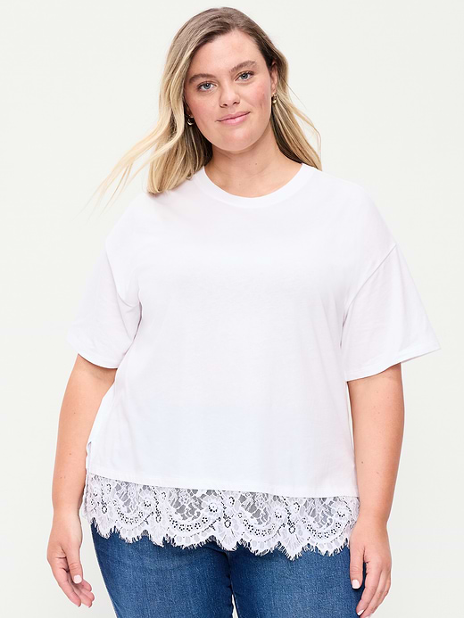 Old Navy Oversized Lace Hem T-Shirt — photo 8
