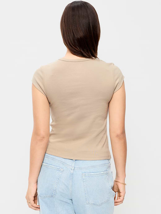Old Navy Snug High V-Neck T-Shirt — photo 8