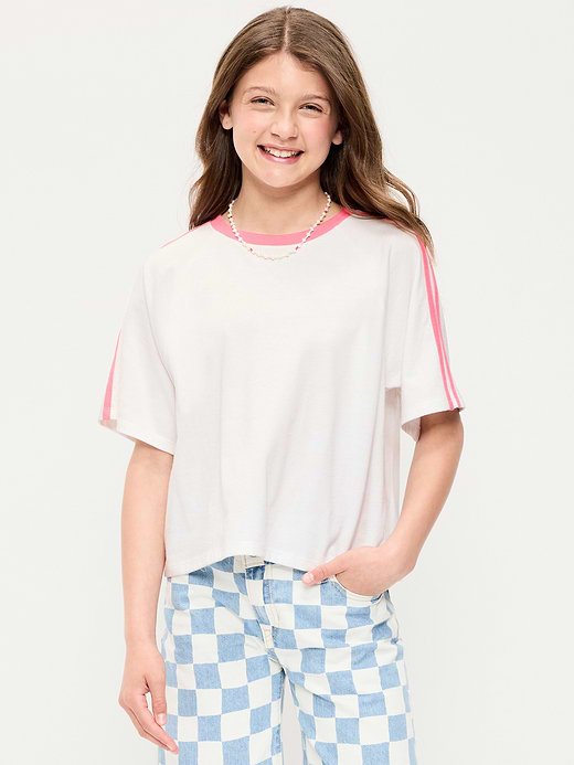 Old Navy Oversized Short-Sleeve Cropped T-Shirt for Girls — photo 1