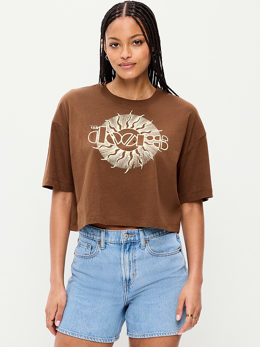 Old Navy Johnny Cash™ Crew-Neck Oversized Crop T-Shirt — photo 1