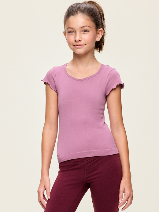 Old Navy Fitted Seamless Ribbed  Performance Top for Girls — photo 1
