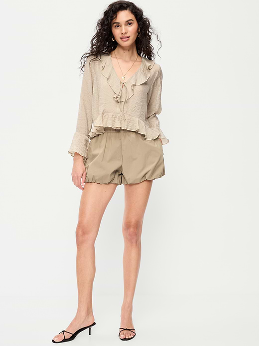 Old Navy Poplin Bubble Hem Shorts — photo 1