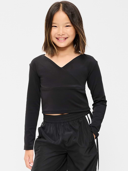 Old Navy StudioSmooth Long-Sleeve Wrap-Front Top for Girls — photo 1