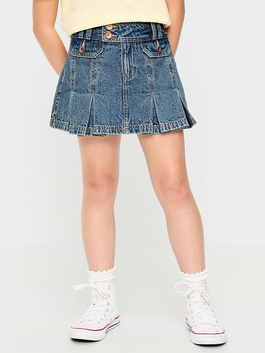 Old Navy Pleated Utility Denim Skirt for Girls — photo 1