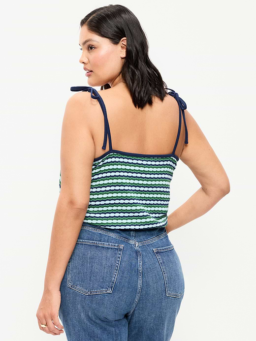 Old Navy Sleeveless Pointelle Tie-Strap Tank Top — photo 7