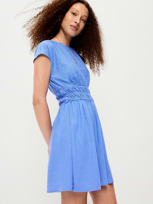 Old Navy Smocked-Bodice Fit & Flare Mini Dress — photo 1