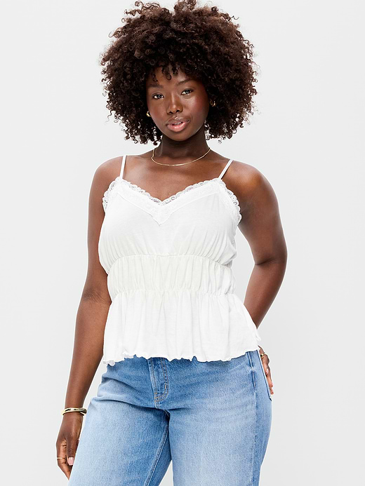 Old Navy Lace-Trim Smocked-Waist Tank Top — photo 7