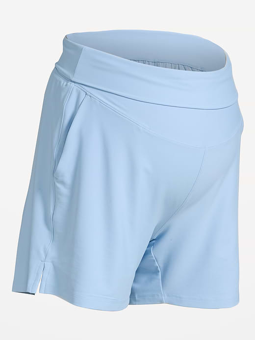Old Navy Maternity Rollover-Waist PowerSoft Shorts -- 5-inch inseam — photo 3