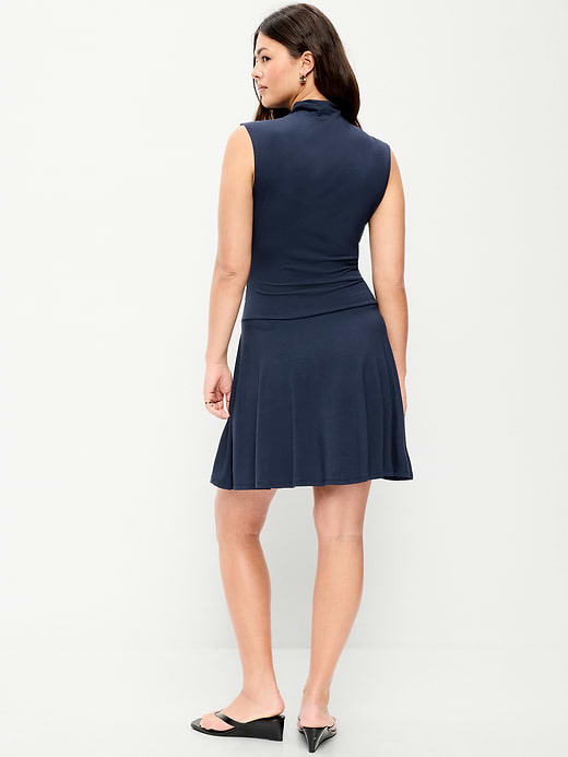 Old Navy Gathered Mock-Neck Drop-Waist Mini Dress — photo 8