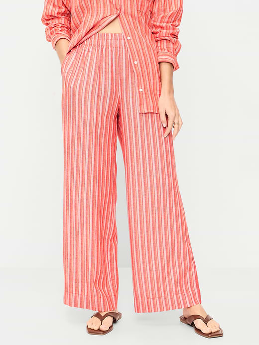 Old Navy High-Waisted Linen-Blend Super Wide-Leg Pants — photo 3