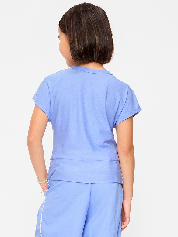 Old Navy CloudMotion Short-Sleeve Front-Knot T-Shirt for Girls — photo 3