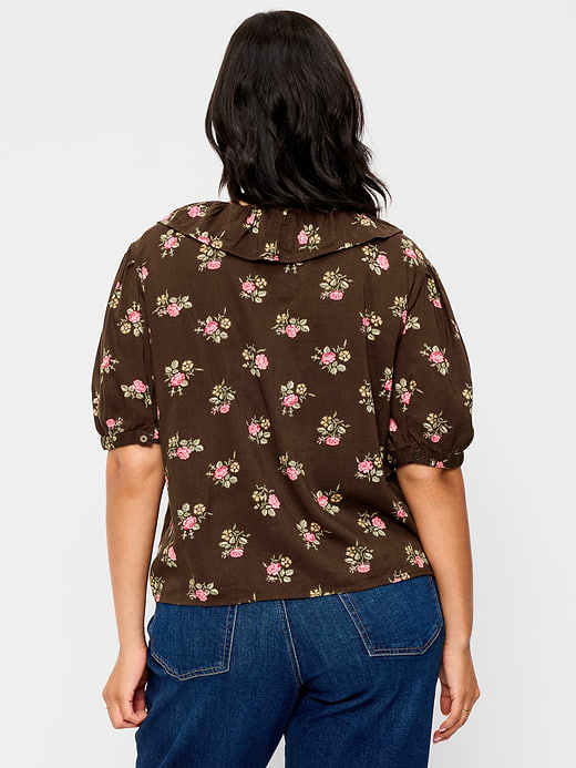 Old Navy Ruffle Collar Tie-Front Top — photo 9