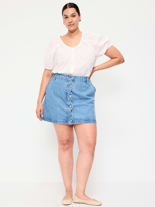Old Navy Scalloped-Edge Button-Down Mini Skirt — photo 7