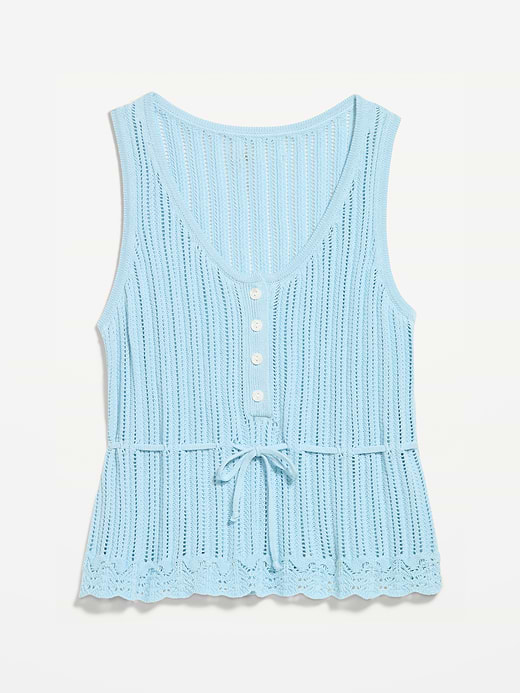 Old Navy Seaside Cotton Pointelle Peplum Tank Top — photo 5