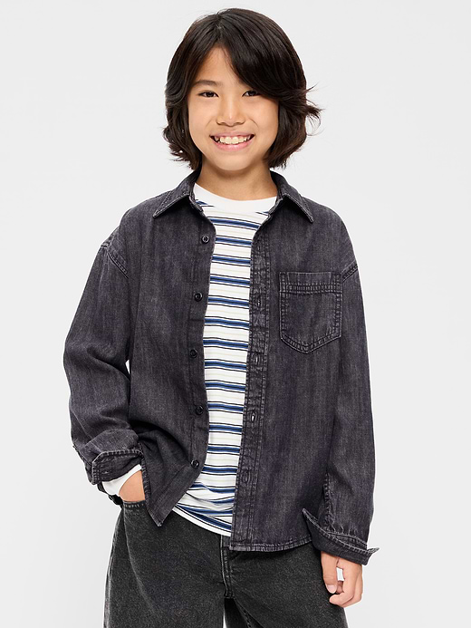 Old Navy Oversized Long-Sleeve Denim Shirt for Boys — photo 1
