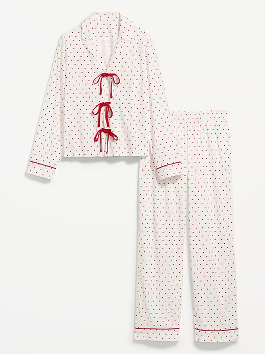 Old Navy Tie-Front Poplin Pajama Pant Set — photo 4