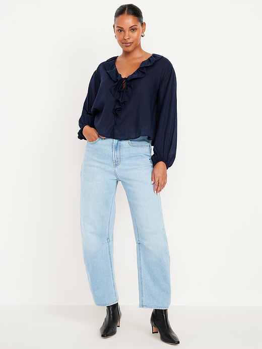Old Navy High-Waisted Wow Barrel-Leg Ankle Jeans — photo 1