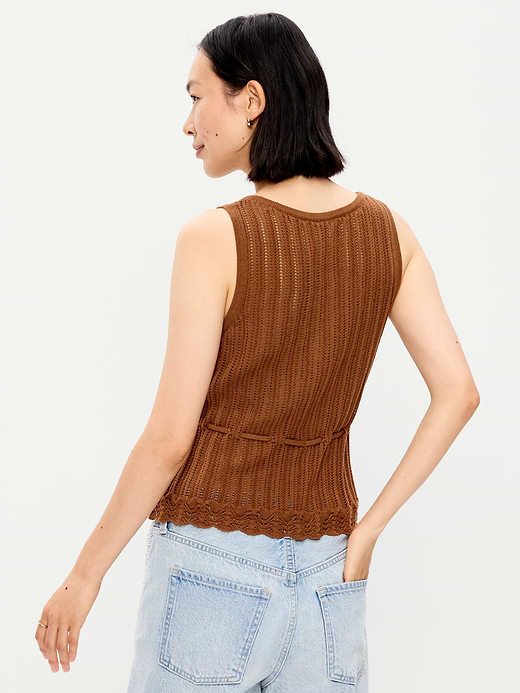 Old Navy Seaside Cotton Pointelle Peplum Tank Top — photo 3