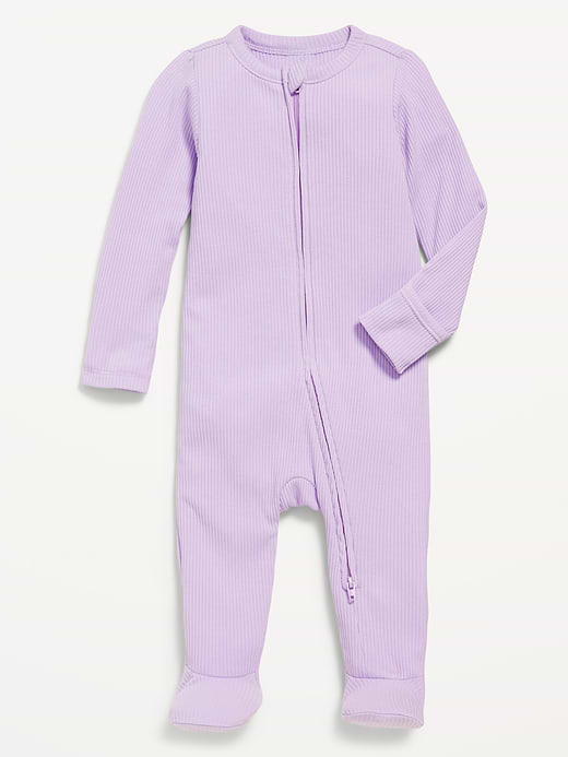 Old Navy Ribbed 2-Way-Zip Sleep & Play Footed One-Piece for Baby — photo 1