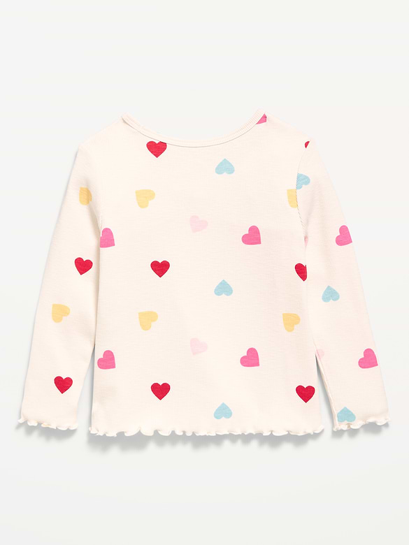 Old Navy Printed Fitted Long-Sleeve Ribbed T-Shirt for Toddler Girls — photo 4
