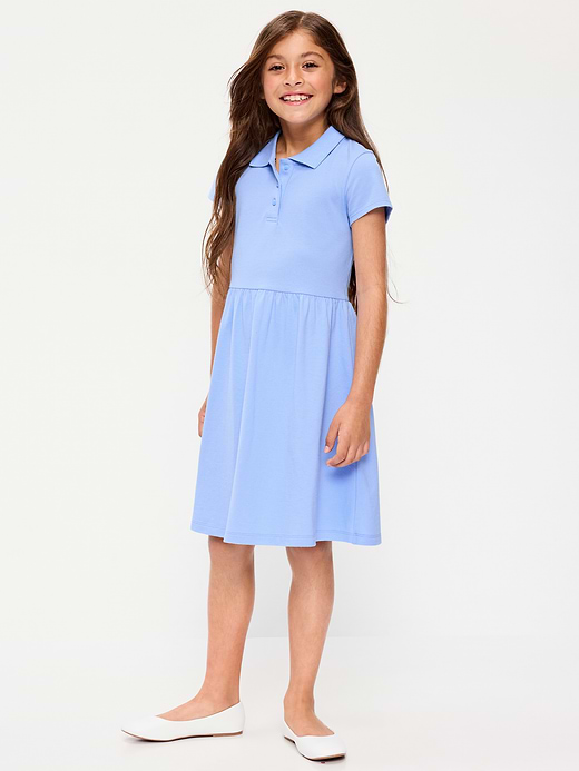 Old Navy School Uniform Fit and Flare Pique Polo Dress for Girls — photo 1