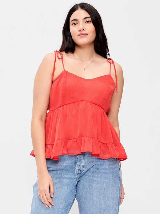 Old Navy Chiffon Semi-Sheer Tie-Strap Cami Top — photo 6
