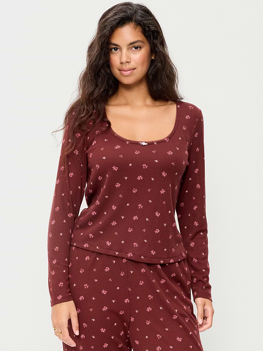 Old Navy Waffle-Textured Long-Sleeve Pajama Top — photo 7