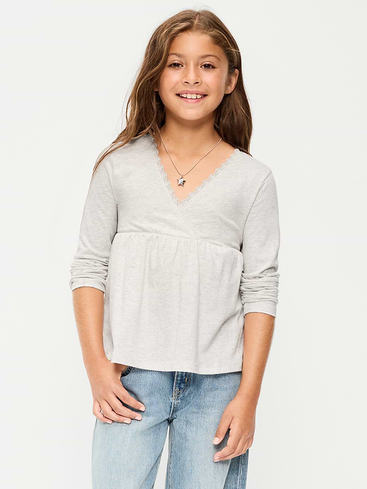 Old Navy Long-Sleeve Faux-Wrap Top for Girls — photo 1