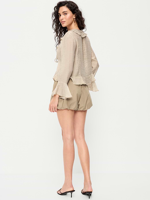 Old Navy Poplin Bubble Hem Shorts — photo 4