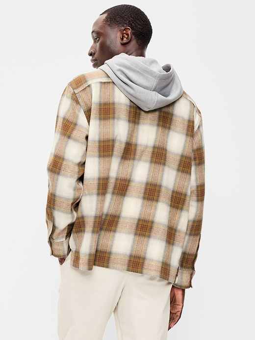 Old Navy Long-Sleeve Flannel Hooded Shirt — photo 3