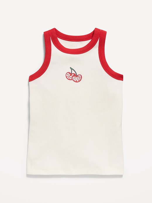 Old Navy Fitted Ribbed Logo-Graphic Tank Top for Girls — photo 1
