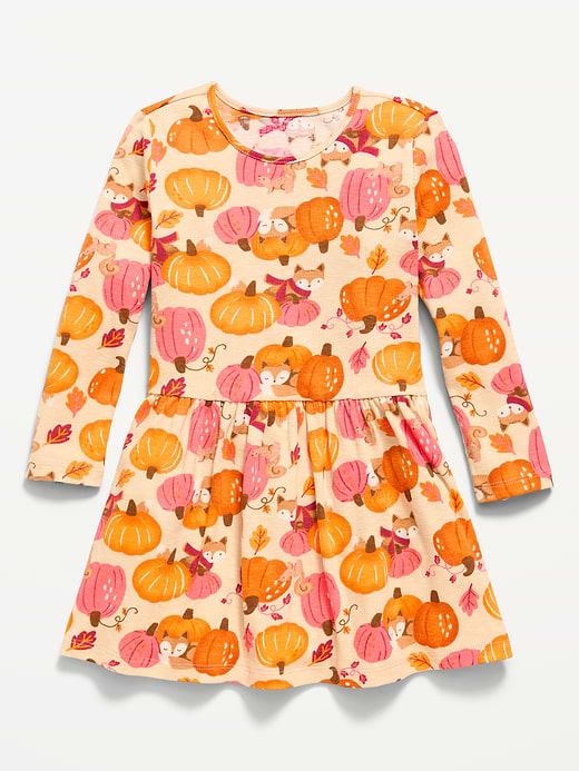 Old Navy Printed Long-Sleeve Drop-Waist Dress for Toddler Girls — photo 1