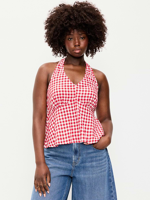 Old Navy Linen-Blend V-Neck Halter Top — photo 6