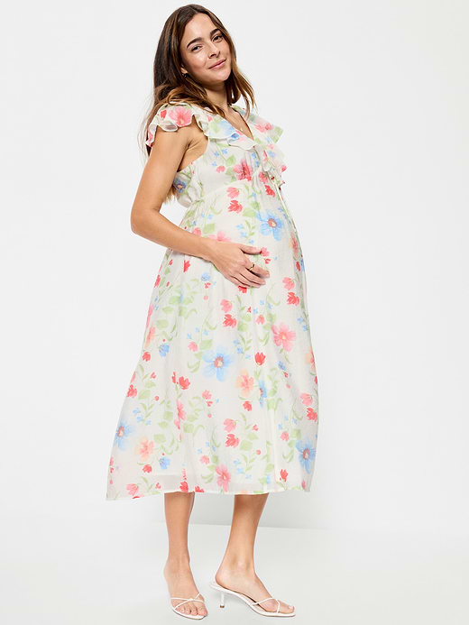 Old Navy Maternity Ruffle-Sleeve Midi Dress — photo 4