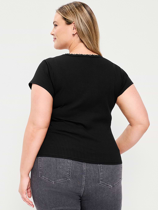 Old Navy Lace-Trim Sweetheart-Neck Ribbed Top — photo 10