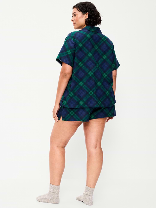 Old Navy Flannel Pajama Short Set for Women — photo 8