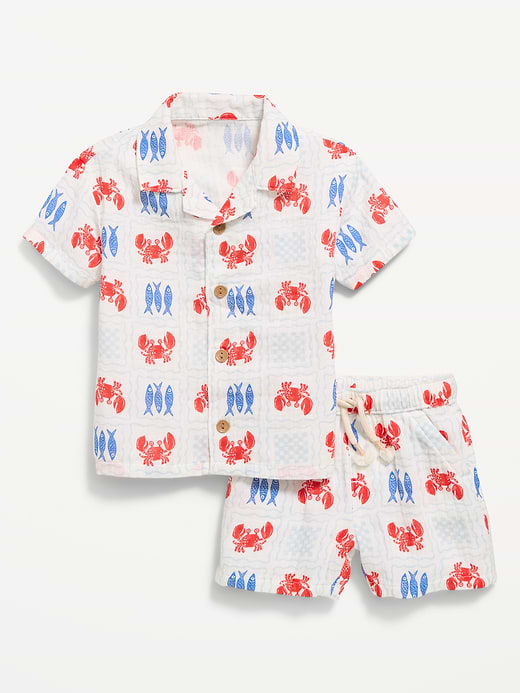 Old Navy Printed Double-Weave Shirt and Shorts Set for Baby