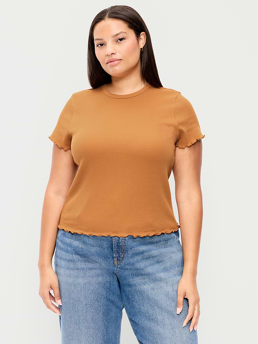 Old Navy Fitted Waffle-Knit Cropped T-Shirt — photo 9