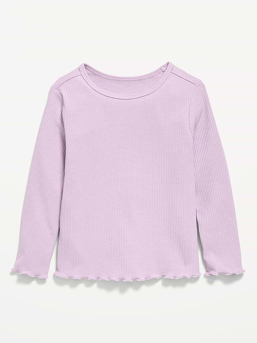 Old Navy Printed Fitted Long-Sleeve Ribbed T-Shirt for Toddler Girls — photo 1