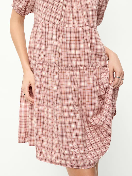 Old Navy Puff-Sleeve Smocked Mini Swing Dress — photo 6