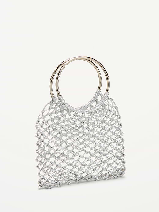 Old Navy Metallic Crochet Ring Handle Bag — photo 1
