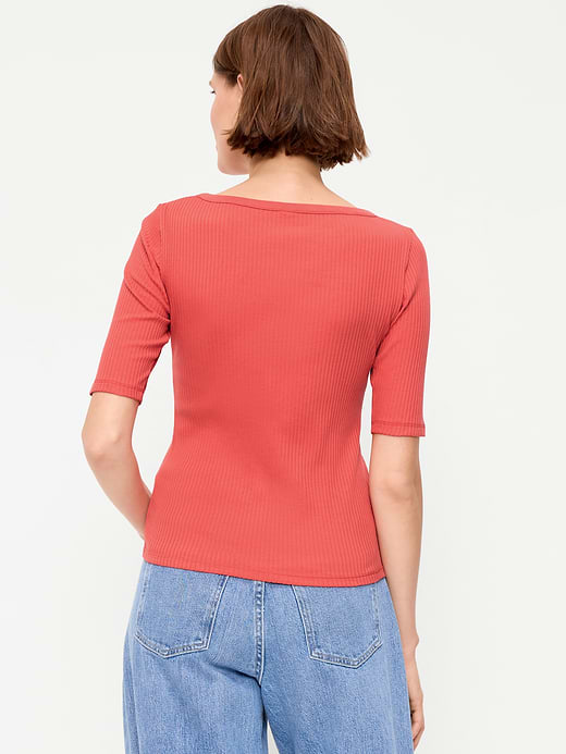 Old Navy Scoop-Neck Fitted Henley Top — photo 3