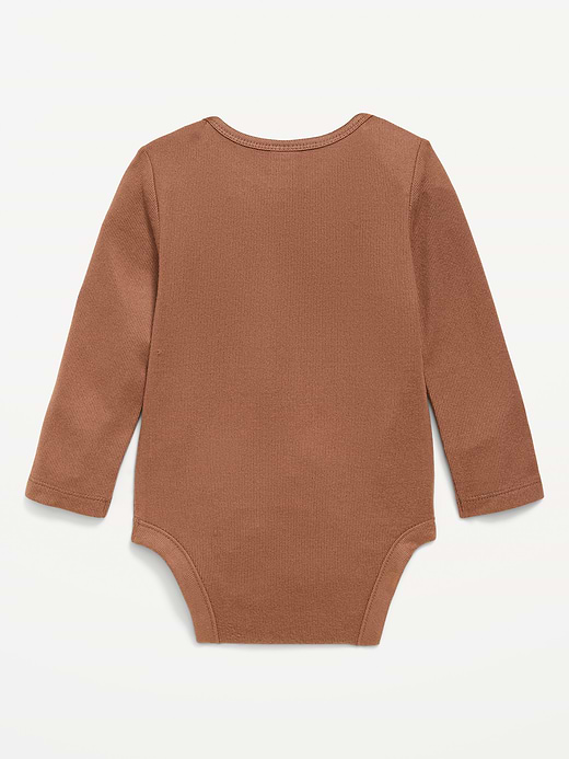 Old Navy Long-Sleeve Ribbed Ruffle-Trim Bodysuit for Baby — photo 3