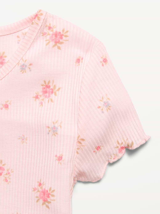 Old Navy Ribbed Lettuce-Edge Pajama Top and Shorts Set for Girls — photo 3