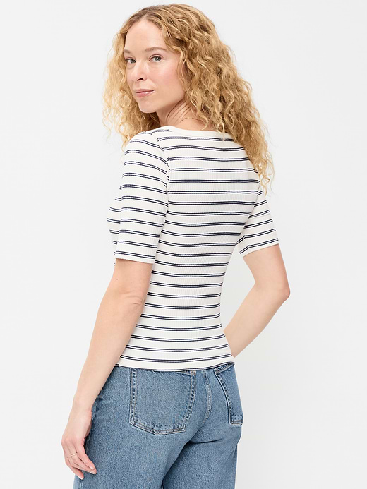 Old Navy Scoop-Neck Fitted Henley Top — photo 3