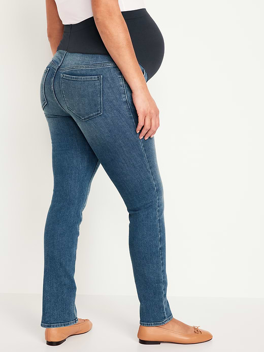 Old Navy Maternity Full-Panel Wow Straight Jeans — photo 3