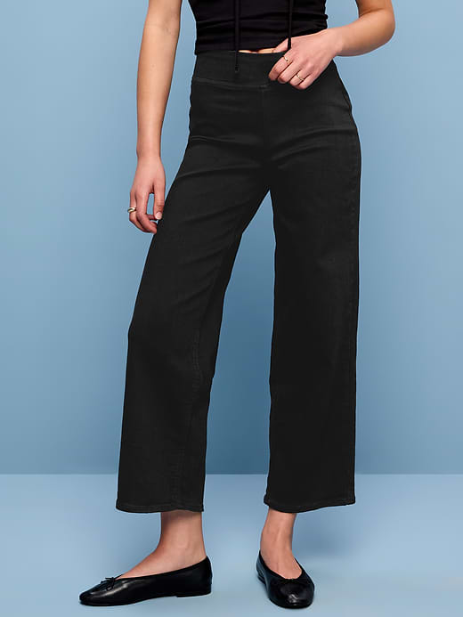 Old Navy High-Waisted Weekender Pull-On Crop Wide-Leg Jeans — photo 3