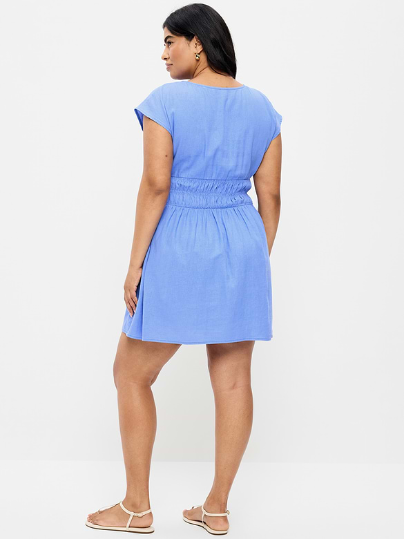 Old Navy Smocked-Bodice Fit & Flare Mini Dress — photo 8