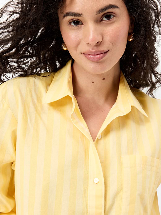 Old Navy Cropped Button-Down Striped Shirt — photo 5